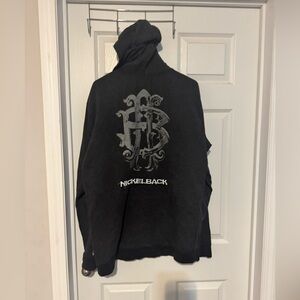 Vintage Nickelback Gray Burn it to the Ground Album Zip Up Sweatshirt hoodie xxl